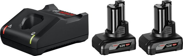 Bosch Professional Akku-Starterset mit 2x 12 V 6 Ah Li-Ion Akkus und GAL 12 V-40 Ladegerät in Schwarz - Bild 1