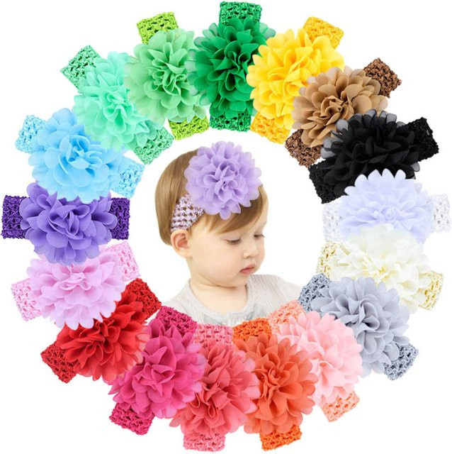 HAHAYL Stirnbänder Chiffon, Blume, Kinder - Bild 1