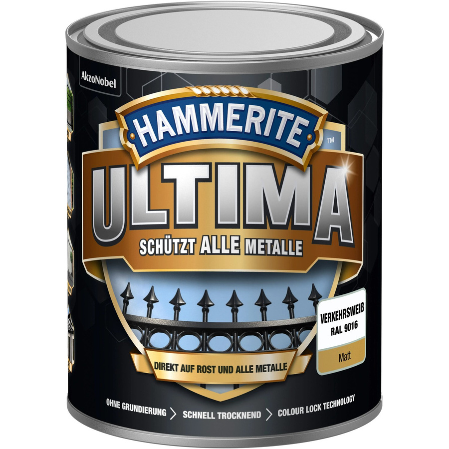 Hammerite Ultima Premium Metall-Schutzlack matt Verkehrsweiß 750 ml - Bild 2