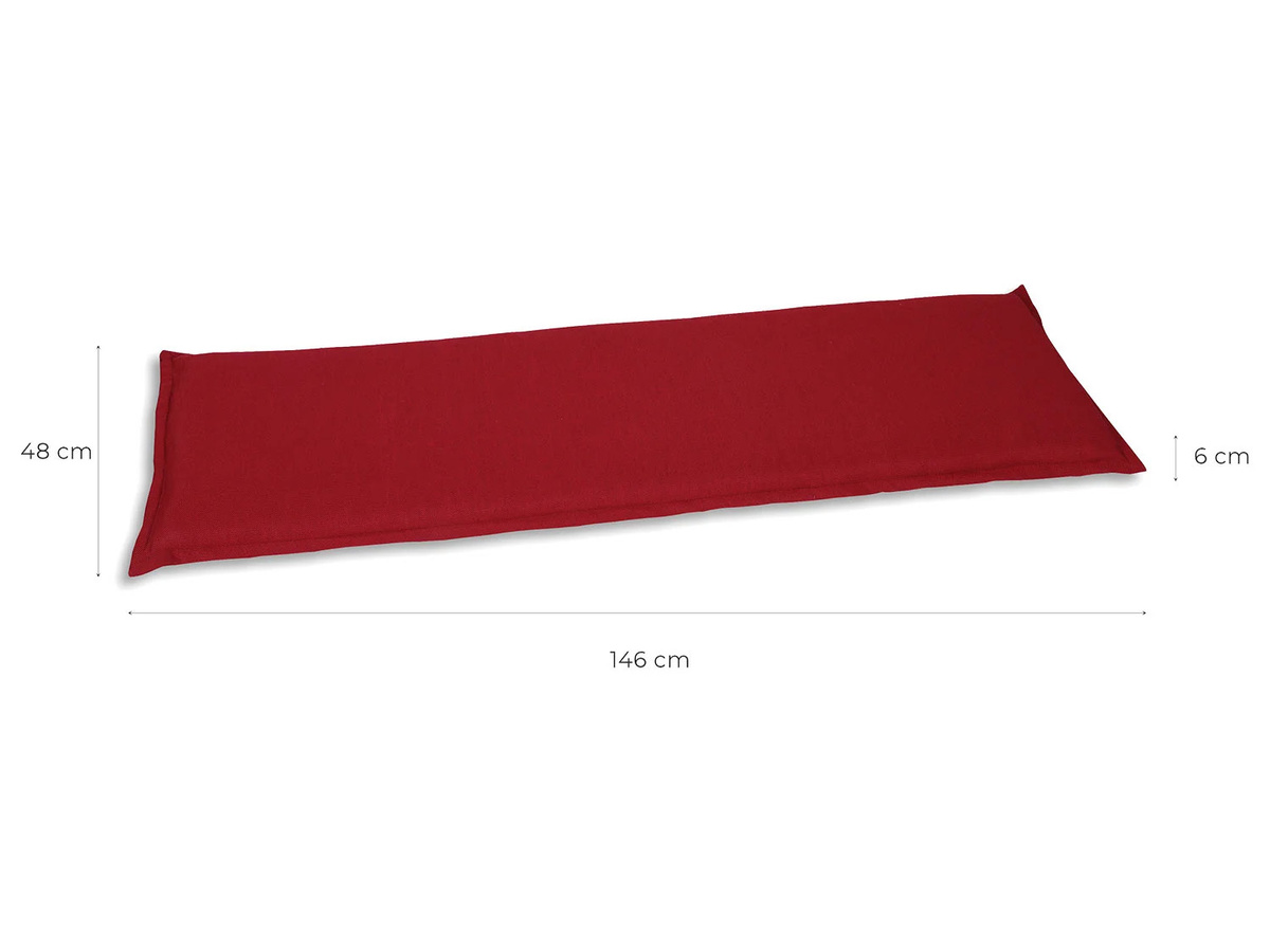 GO-DE TEXTIL Bankauflage für 3-Sitzer in Kirschrot mit Schaumstofffüllung - Bild 3