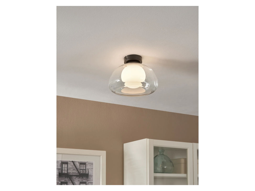 LIVARNO HOME LED-Wand- und Deckenleuchte mit transparentem Glasschirm und mattschwarzem Stahlgehäuse - Bild 2