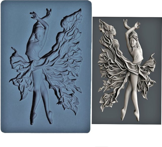3D Tanz Silikon Form für Fondant und Schokolade als Kuchen Topper für Backarbeiten in Grau - Bild 1