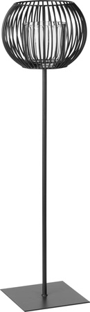 Windlicht von Heine Home in Schwarzbraun aus Metall und Glas, Höhe: 71,5 cm, Breite: 18,0 cm, Tiefe: 1,0 cm