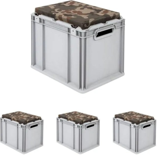 SparSet 4 x Eurobox NextGen Seat Box Camouflage, Farbe: Grau, H x B x T: 36,5 x 30 x 40 cm, 30 Liter - Bild 1