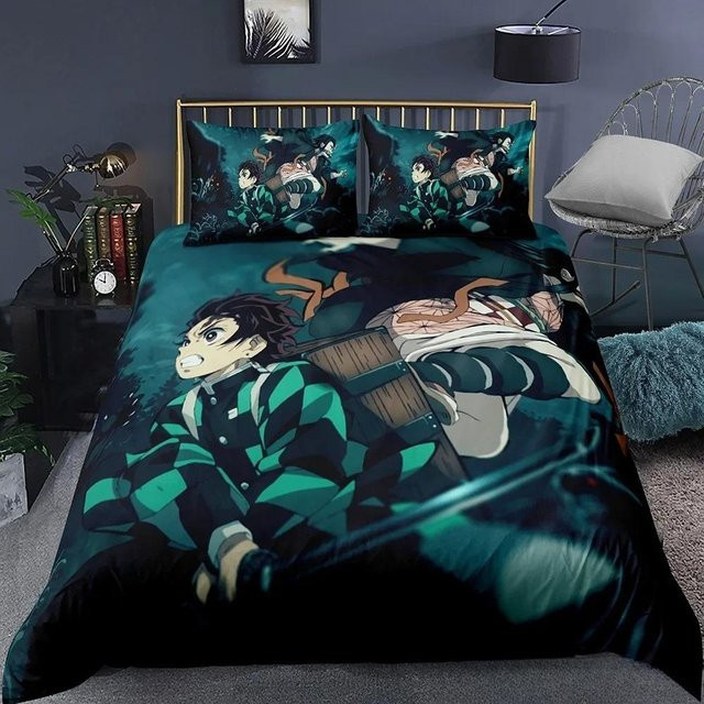 Your Warm Home Anime Bettwäsche-Set Muichiro Tokito Demon Slayer mit 3D-Digitaldruck, Mikrofaser, Mehrfarbig, B/H: 140 x 200 cm - Bild 1
