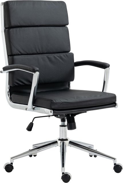 CLP Bürostuhl Cleveland Ergonomischer Schreibtischstuhl in Schwarz mit Armlehnen und Wippfunktion - Bild 1