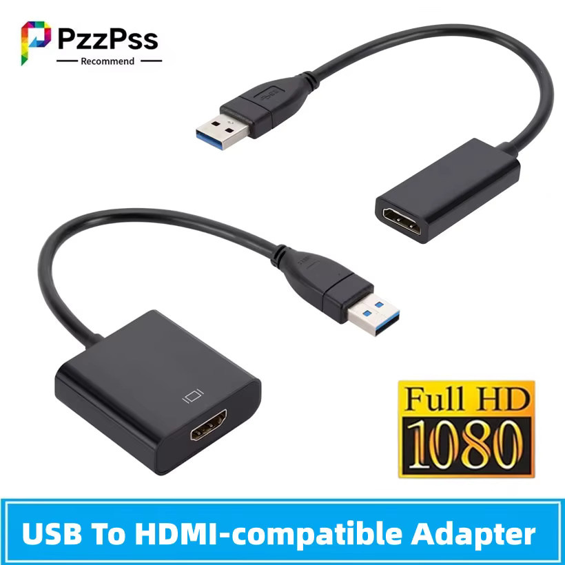 PzzPss USB 3.0 zu HDMI Video Adapter in Schwarz für Full HD 1080P zur Verbindung von Desktop oder Laptop mit externen Bildschirmen - Bild 2