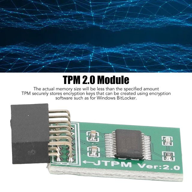 MSI TPM 2.0 Modul mit 14-poliger LPC-Schnittstelle für starke Verschlüsselung und Windows 11, Grün - Bild 1