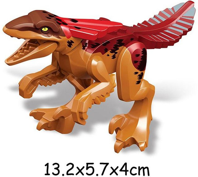 Jurassic Park Dinosaurier Indoraptor Triceratops Indominus Rex T-Rex Bausteine koralle rot - Bild 1