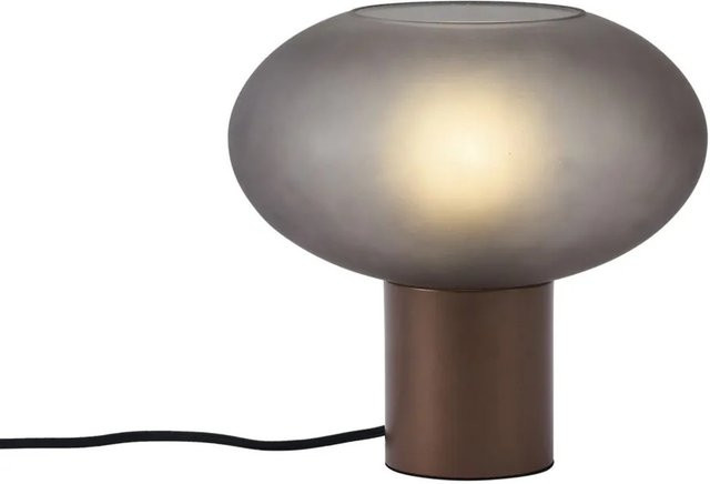 QAZQA Design Tischleuchte Umbrella in Bronze mit mattgrauem Glas für Schlafzimmer und Arbeitsplatz - Bild 1
