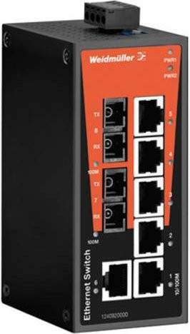 Weidmüller Industrial Ethernet Switch IE-SW-BL08T-6TX-2SC Schwarz - Bild 1