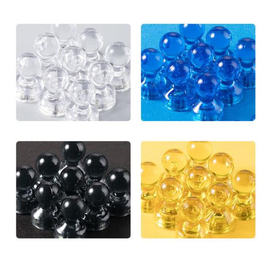 10 Stück magnetische Reißzwecken von jiantengxujm in Transparent und Multicolour für Schule und Kühlschrank - Bild 4