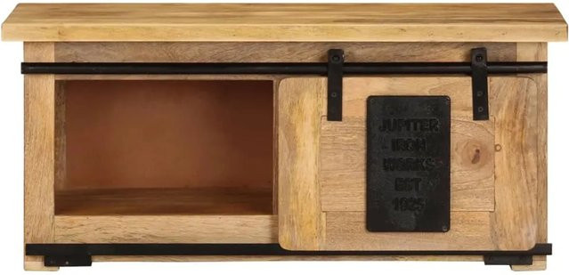 vidaXL TV-Schrank aus Massivholz Mango in Braun im Retro-Design B/T/H: 90 x 35 x 40 cm - Bild 1