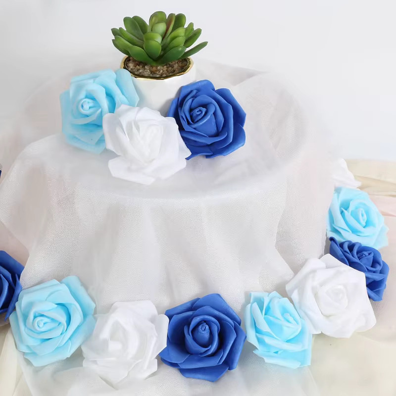 MENGHAO Künstliche Rosen in Blau für Hochzeitsdekoration und DIY-Geschenke - Bild 3