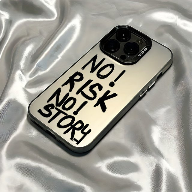 Mairuige Fashion No RISK NO STORY Handyhülle passend für iPhone 17, 16, 15, 14, 13, 12, 11 sowie Pro, Max, Air und Mini Modelle - Bild 1