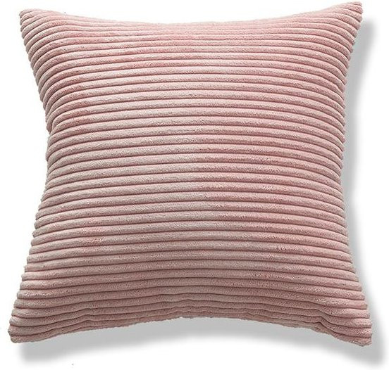 Dekorativer Kissenbezug von airldianer in Pink, gestreift aus Samt und Cord, B/H: 45 x 45 cm - Bild 1