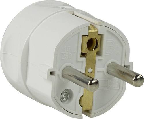 AS Schwabe Schutzkontaktstecker 230V aus Kunststoff in Weiß IP20 - Bild 1