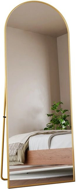 PXloue Ganzkörperspiegel Arched Standspiegel mit Metallrahmen in Gold, Höhe: 180 cm, Breite: 80 cm - Bild 1