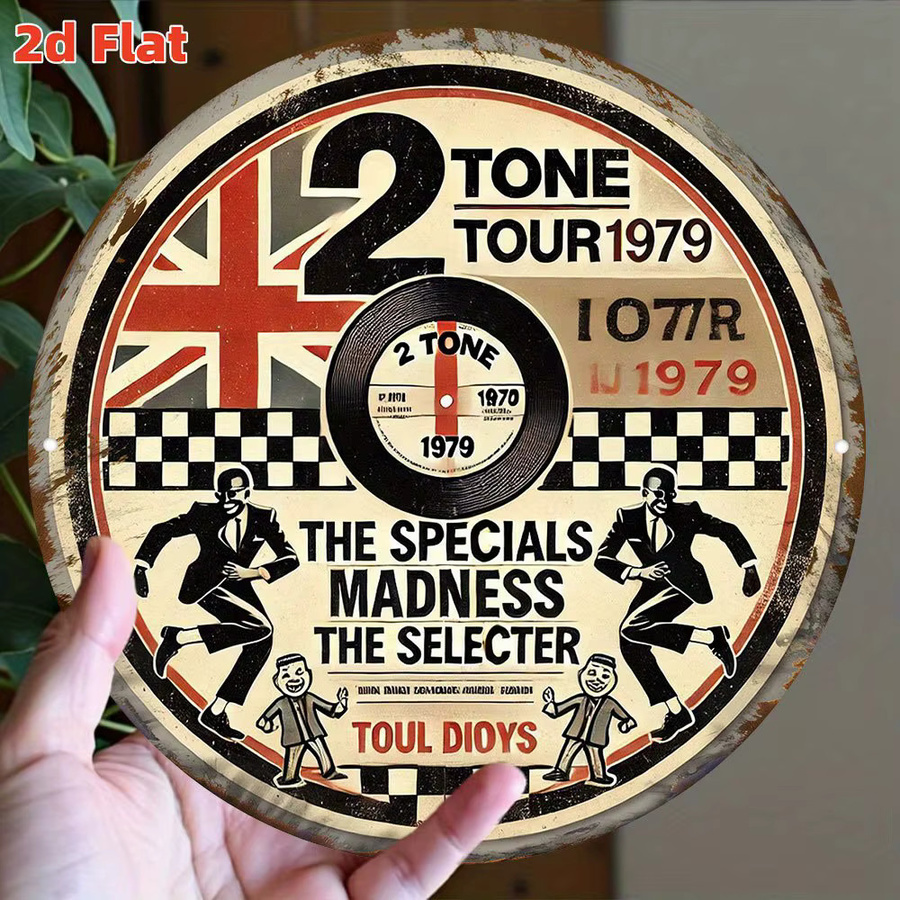 Potdemiel Vintage Tour 1979 Wandkunstschild aus Metall, Rund, Mehrfarbig, Durchmesser: 20 cm - Bild 2