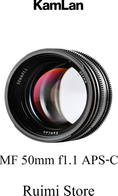 Kamlan 50 mm f1.1 APS-C Objektiv mit manueller Fokussierung für Sony E-Mount, Schwarz - Bild 1