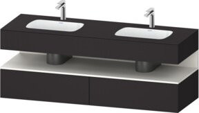 Duravit Einbauwaschtisch-Möbel-Set Qatego in Weiss Matt mit Kon-WTU, B/T/H: 160 x 55 x 60 cm - Bild 1
