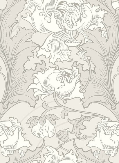 BoråsTapeter Wallpaper Siri 4540 Tapete mit Mohnblumen im Art Nouveau Stil, Grau, Vlies - Bild 1