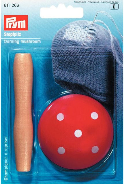 Prym Stopfpilz aus Holz in Rot, Weiß und Beige - Bild 1