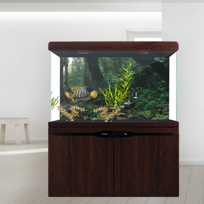 TOMTOP JMS Aquariendekoration Riverway Green Woods Selbstklebender PVC Hintergrund in Grün - Bild 3