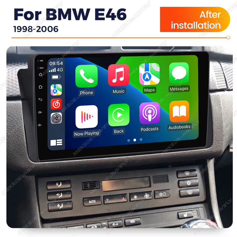 TomoStrong Android 14 Autoradio mit GPS und Wireless Carplay für BMW E46 M3 318/320/325/330/335 (1998-2006), 2GB RAM, 32GB Speicher, Schwarz - Bild 2