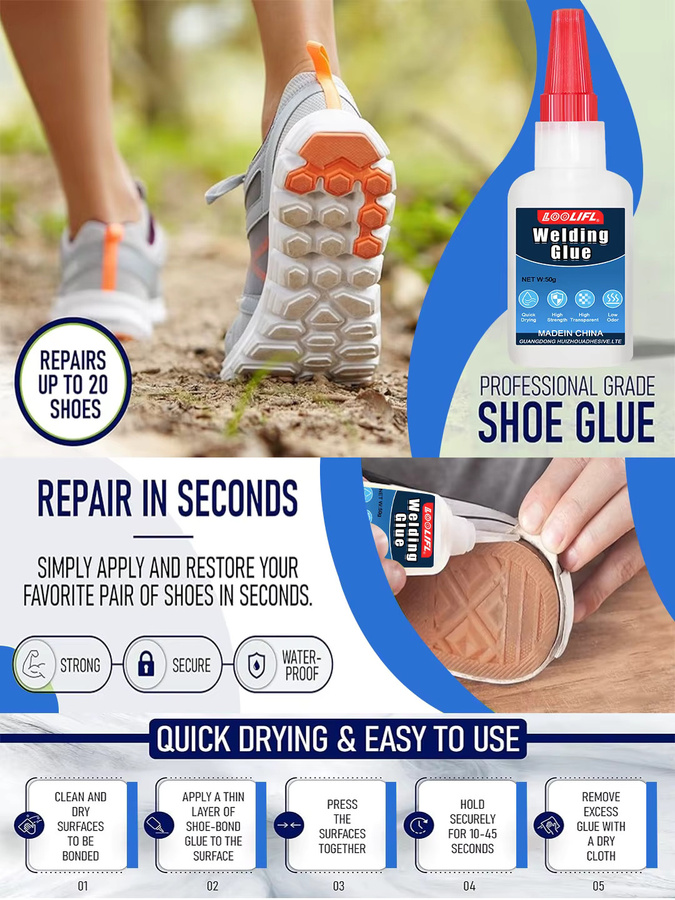 LOOLIFL Superkleber Transparent 20 g für Schuhreparatur und Bastelarbeiten - Bild 7