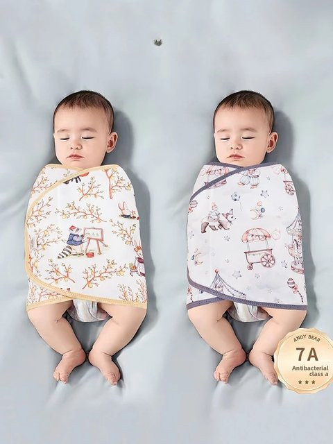 DANIVIVI Baby Swaddle Decke aus Baumwolle für Neugeborene, Sommer Schlafsack mit floralem Muster in Weiß - Bild 1