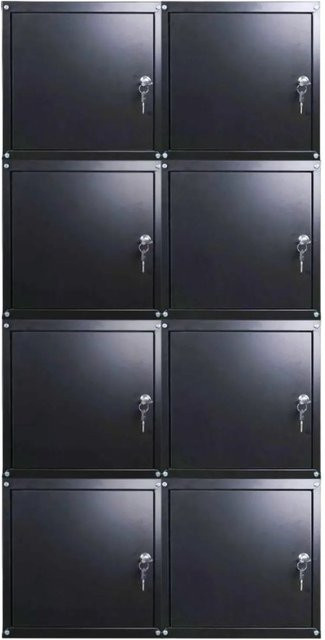 PROREGAL Cubic XL Schließfachwürfel Set aus 8 Einheiten, Schwarz, H x B x T: 45 x 45 x 45 cm - Bild 1
