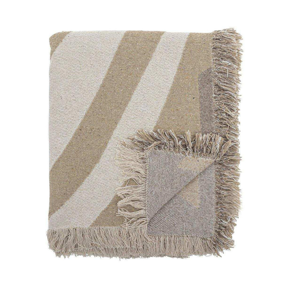 Bloomingville Plaid Orinoco in Natur (Beige/Braun) aus Baumwolle, B x T: 160 x 130 cm - Bild 1