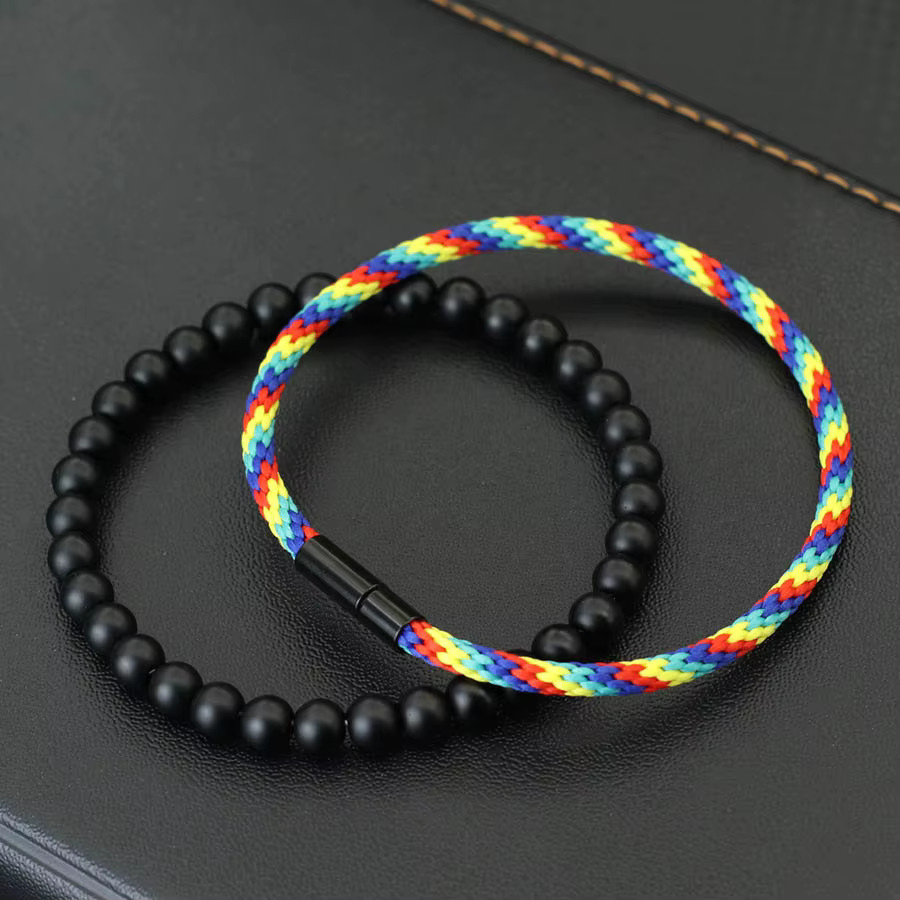 Noter Armband-Set, ethnisch, Onyx, Schwarz, Herren - Bild 2