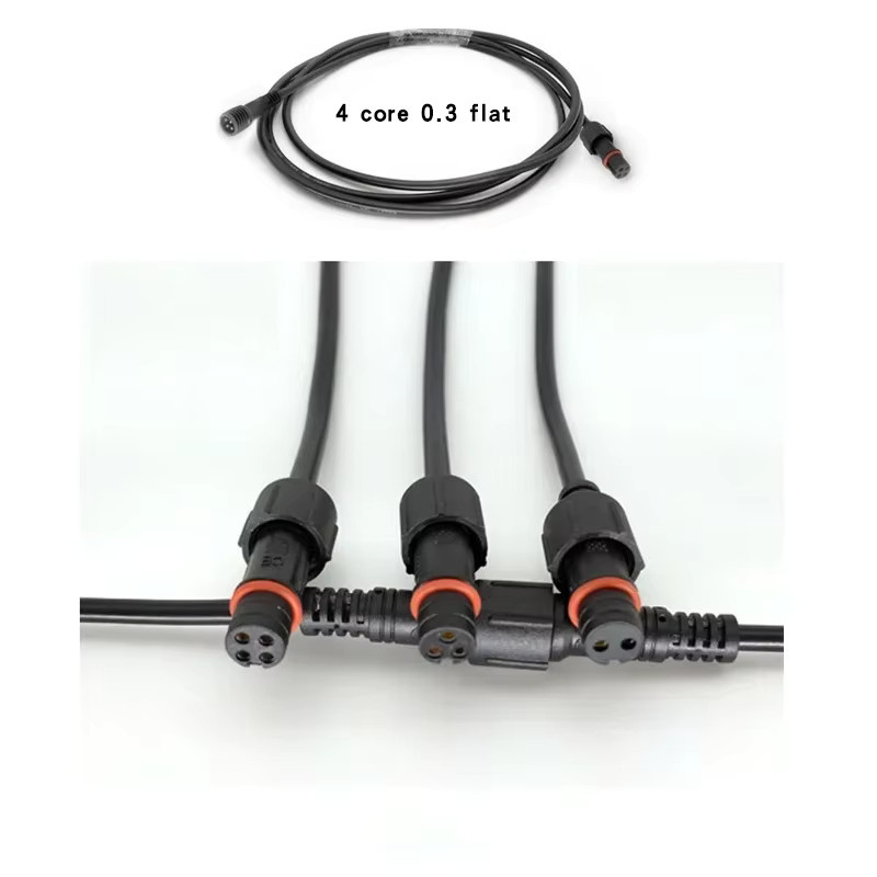 DIVEDEER IP67 2-Pin Verlängerungskabel mit 3-8-Pin Stecker-Buchse-Verbinder, wasserdichtes Outdoor-Beleuchtungsverbindungskabel, Schwarz - Bild 3