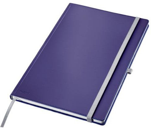 Leitz Notizbuch DIN A4 mit Hardcover und elastischem Verschluss, kariert, Titan Blau, 80 Blatt - Bild 1
