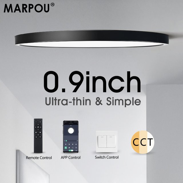 MARPOU moderne ultradünne LED-Deckenleuchte in Weiß für das Schlafzimmer - Bild 1