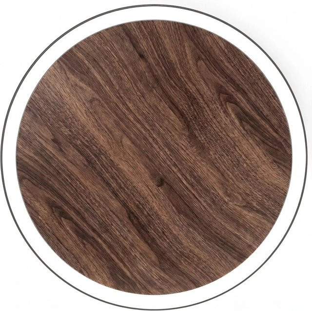 Licht-Erlebnisse LED Deckenleuchte aus Holz und Aluminium, rund, dimmbar, Farbe: Braun/Schwarz, Durchmesser: 50 cm - Bild 1