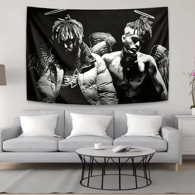 Xxxtentacion Wandteppich JMG Household Supplies Schwarz Weiß, Ästhetische Wandkunst für Schlafzimmer und Wohnzimmer, B/H: 40 x 60 cm - Bild 1