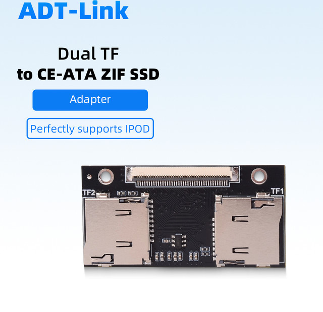 SPEEDIER Dual TF zu CE ZIF Adapter Black Dual Micro SD Kartenkonverter für iPod 3 4 5 6 7 Gen Video Classic Industrie-PC DVR NVR NAS IFlash - Bild 1