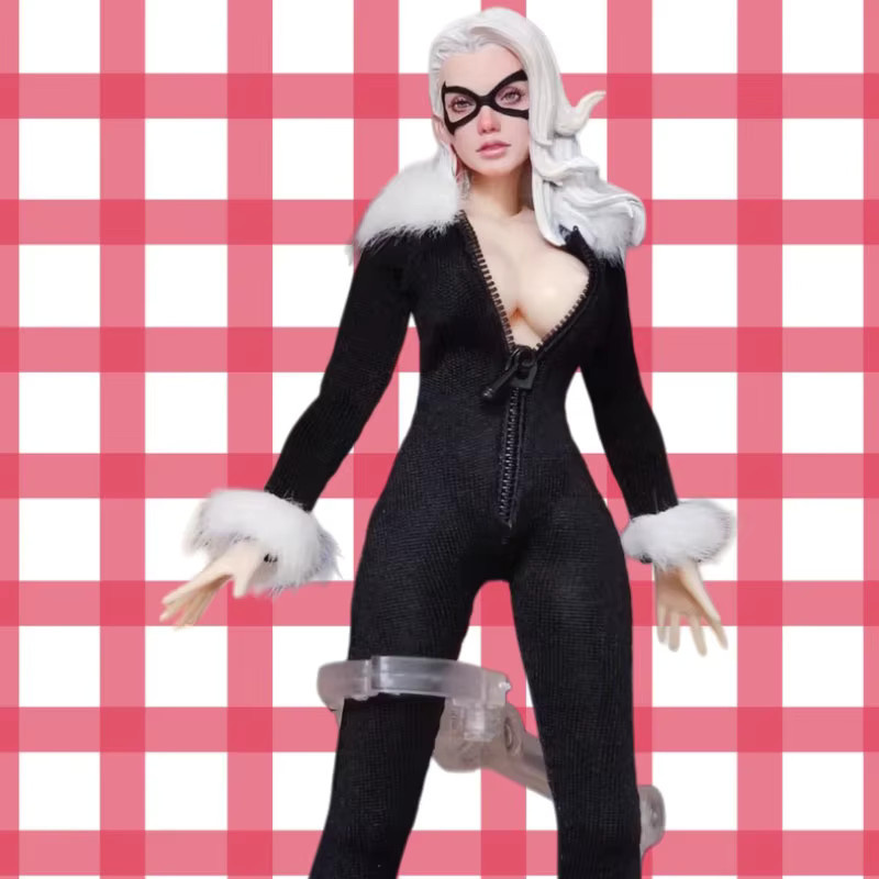 SnailShell Catwoman Schwarzer Katzen-Body, enger Overall, Maßstab 1:12 - Bild 3