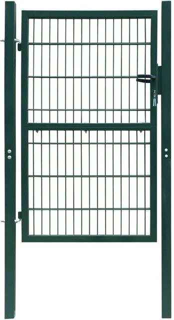 vidaXL 2D Gartentor Einzeltor aus Stahl in Grün B: 106 cm, H: 210 cm - Bild 1