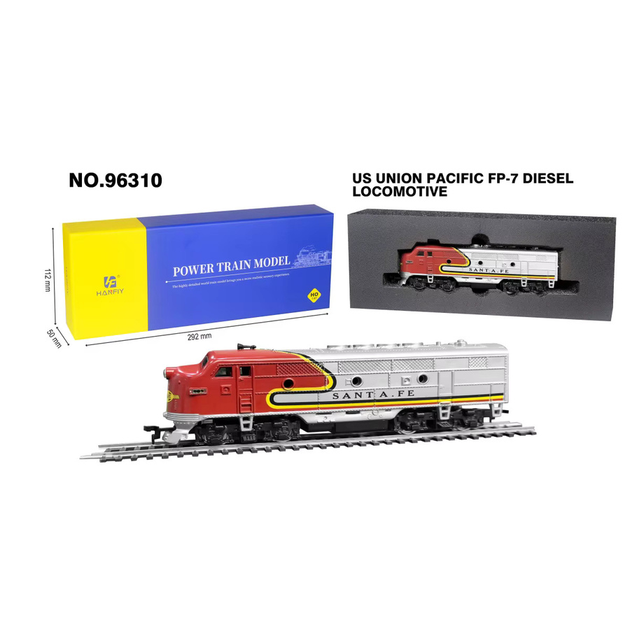 HRZPACT Diesellokomotive der amerikanischen Retro-FP7-Serie, Modell, Maßstab 1:87, Metall, Rot - Bild 4