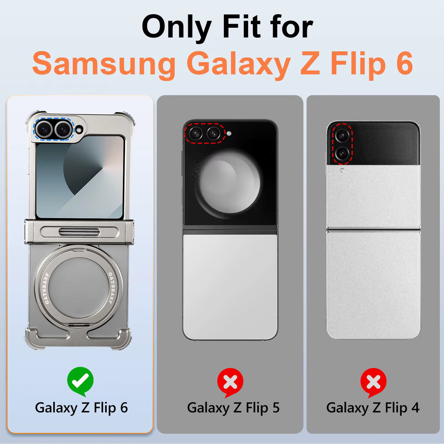 Eary Magnetische Standhülle für Samsung Z Flip 7 und Z Flip 6 mit MagSafe und 360 Grad drehbarem Ständer in Blau - Bild 2