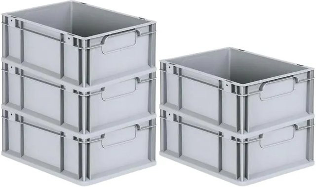 PROREGAL Spar Set 5x Eurobox Nextgen Economy Transportboxen Grau H x B x T: 17 x 30 x 40 cm - Bild 1