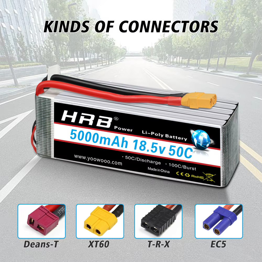 HRB RC Lipo Batterie mit XT90 Stecker, 18,5V 5000mAh - Bild 3