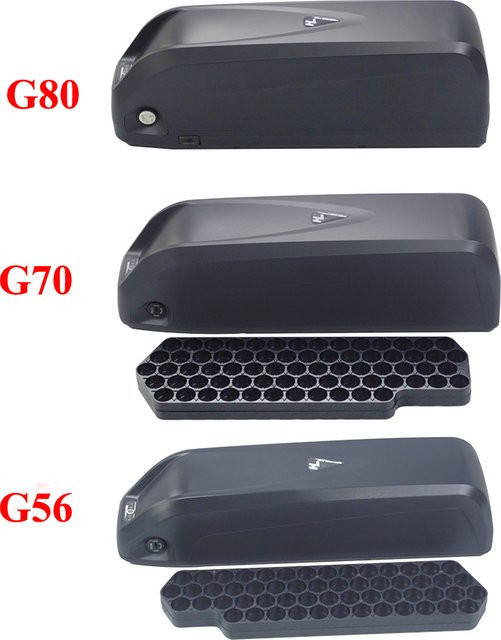 Hailong E-Bike Batteriegehäuse für 36V 48V 52V, Leere Batteriekasten Boxen in Schwarz, passend für G56 G70 G80 - Bild 1