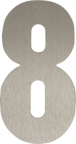 ALPERTEC Hausnummer 8 aus Edelstahl in Silber, B/H/T: 15,7 x 22,7 x 1,8 cm - Bild 1