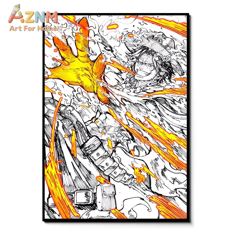 Kayou One Piece Ace HD-Leinwandposter als rahmenlose Wanddekoration in Multicolour - Bild 2