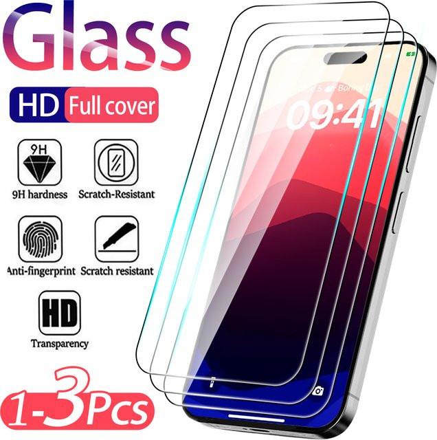 AIHNBG HD gehärtetes Schutzglas für iPhone 11 bis iPhone 16 Pro Max, transparent - Bild 1